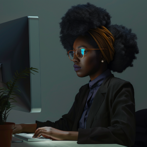 Black Woman at Desk